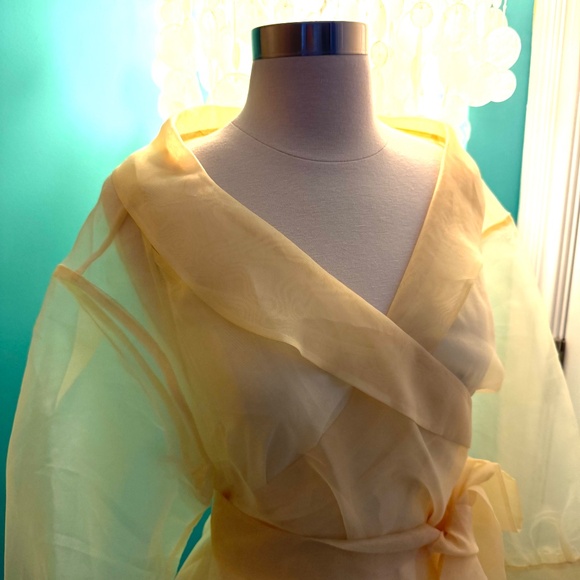 BAUM UND PFERDGARTEN Dance Milou Tulle Wrap Organza Blouse In Custard Yellow 34 - Picture 2 of 6